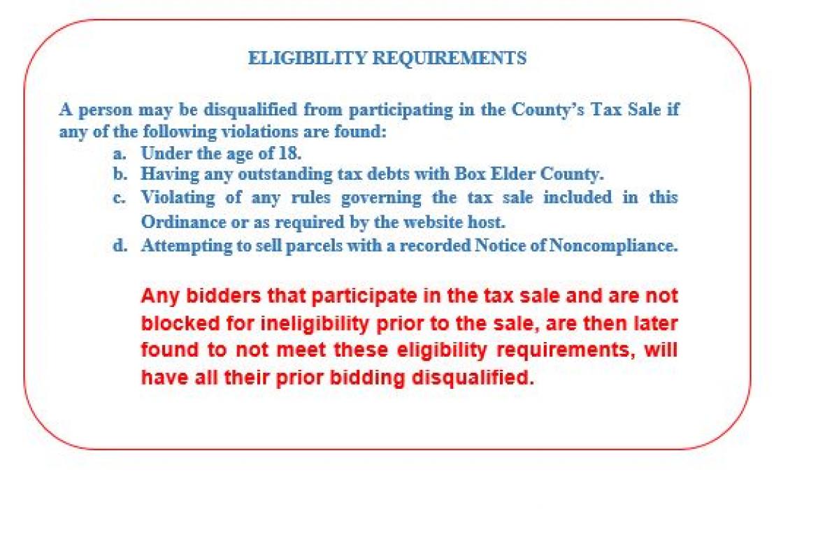 Tax Sale Eligibility Requirements