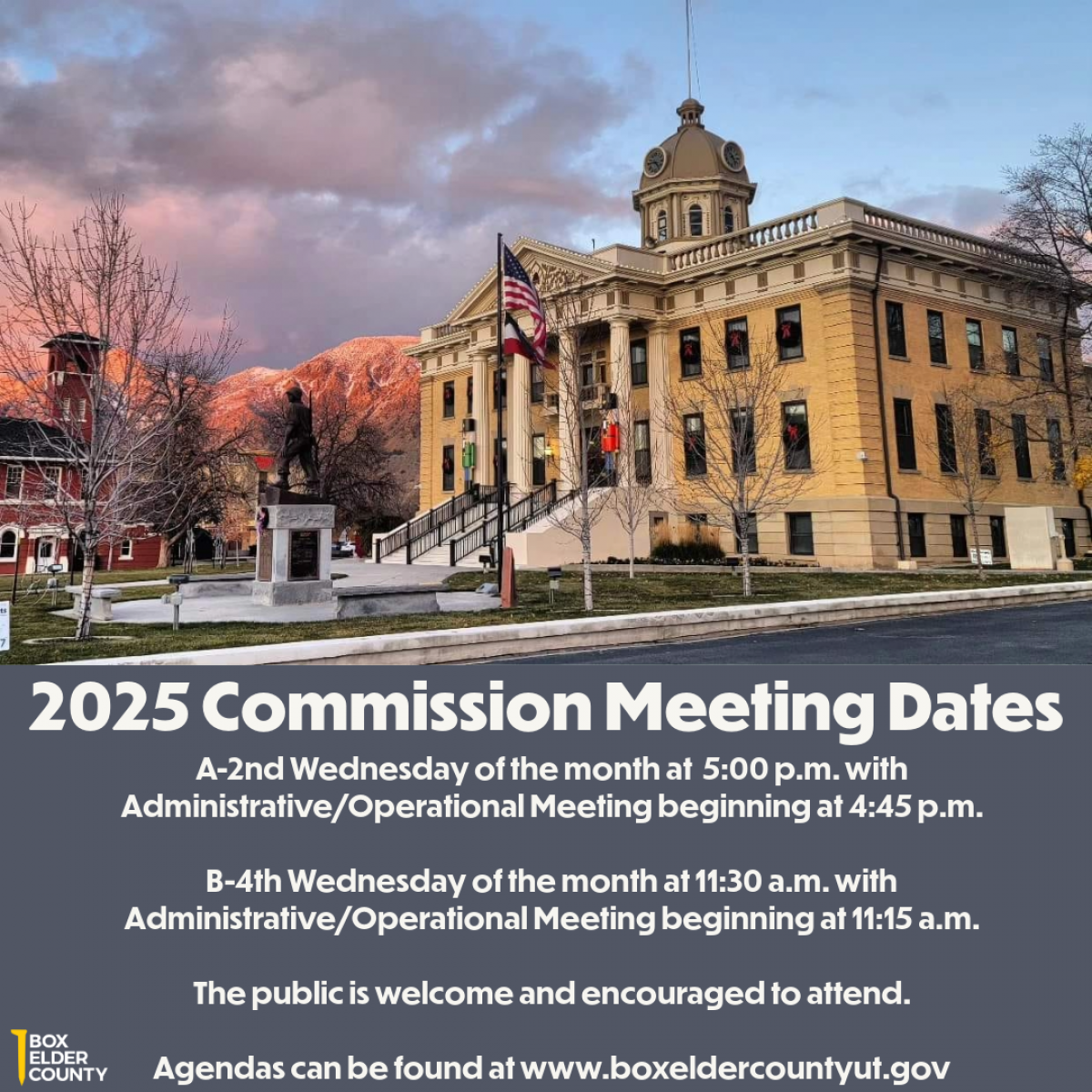 2025 Box Elder County Commission Meeting Schedule