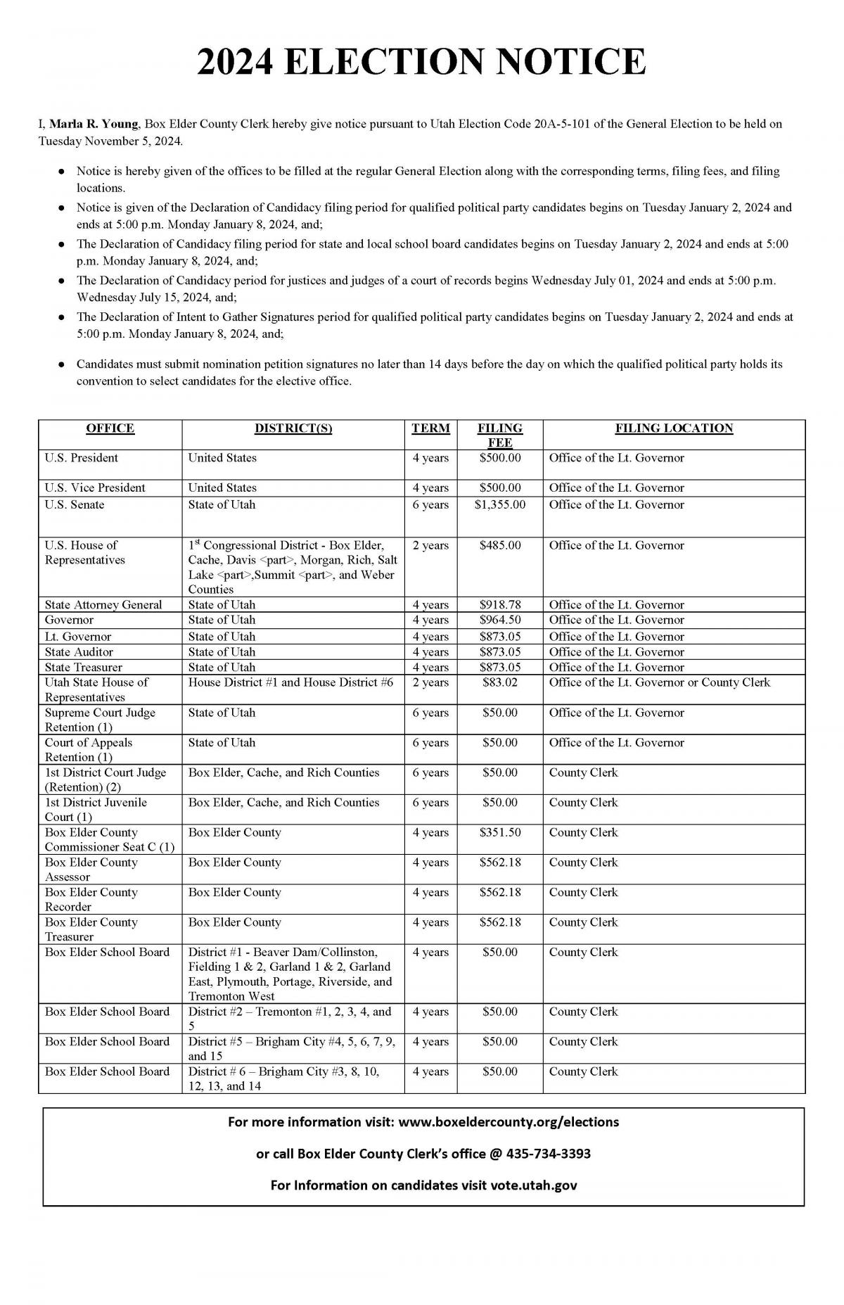 2024 Election Notice